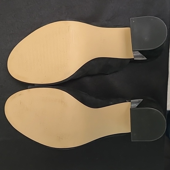 NWOT Nine West Gemily Peep Toe Mules with Partial Clear Heel - Picture 7 of 9